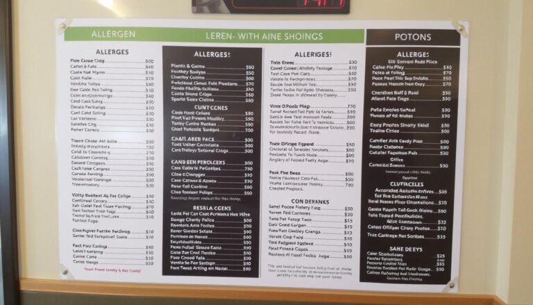 starbucks allergen menu price