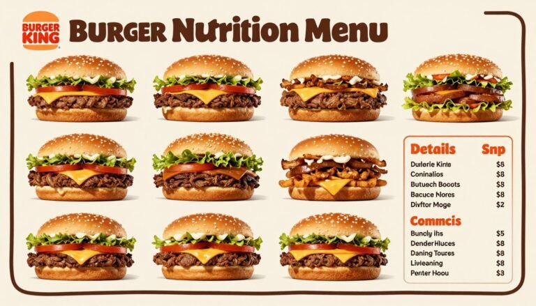 Burger King Nutrition Menu With Price